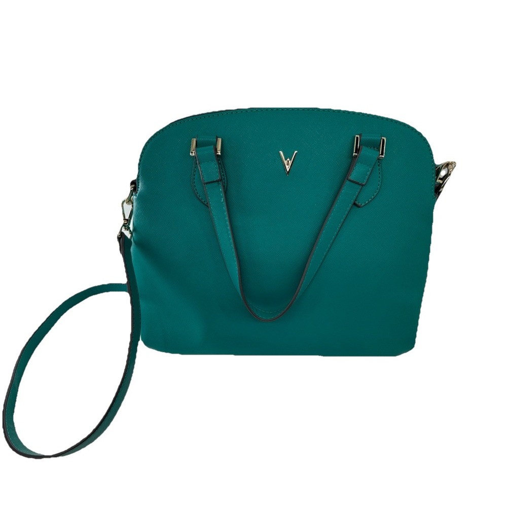 Vanessa Williams Lush Collection Round Satchel Purse Handbag Peacock Blue